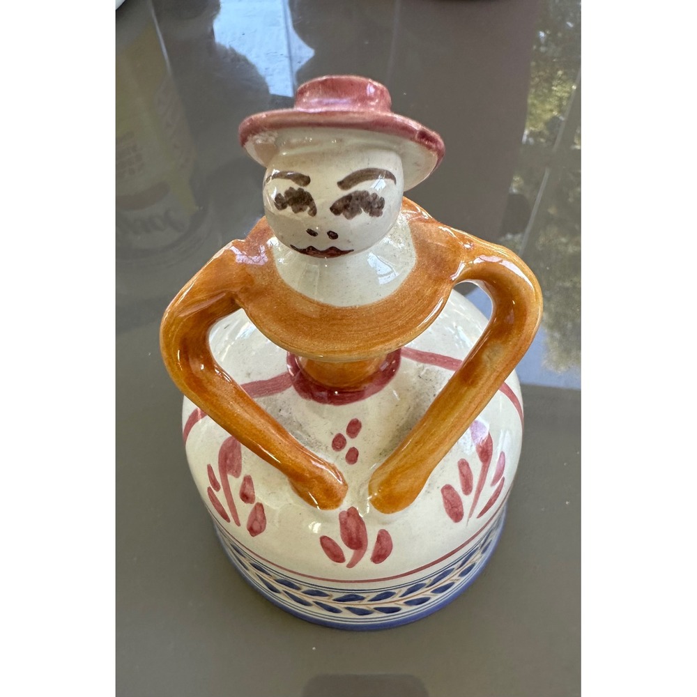 Hand Painted‎ Ceramic Lady Figurine Bell Figural Folk Art Collectible Taiavrra